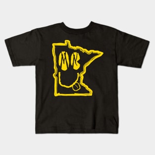 MN Eyes Minnesota Grunge Smiling Face Black background Kids T-Shirt